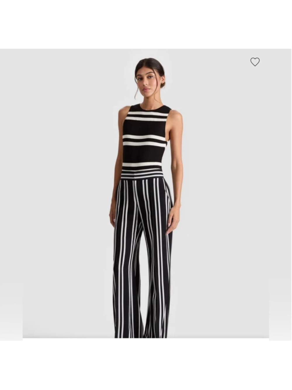 Alice + Olivia Rothy Bodysuit, Paddleboard Stripe Black/Ecru - Picture 2 of 11